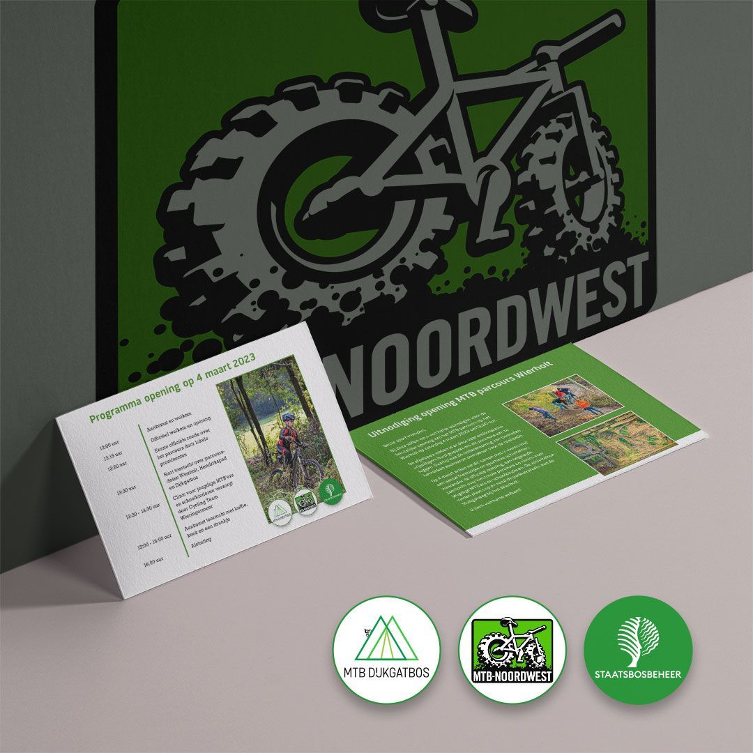 A5 uitnodigingsflyer MTB Noordwest by reclamestudio Morant