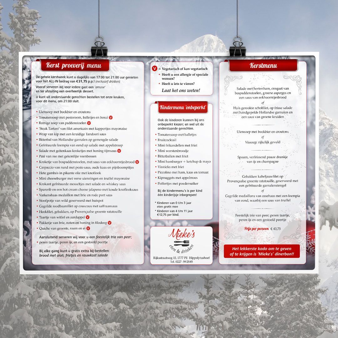 Placemats Mieke's eten en drinken by reclamestudio Morant
