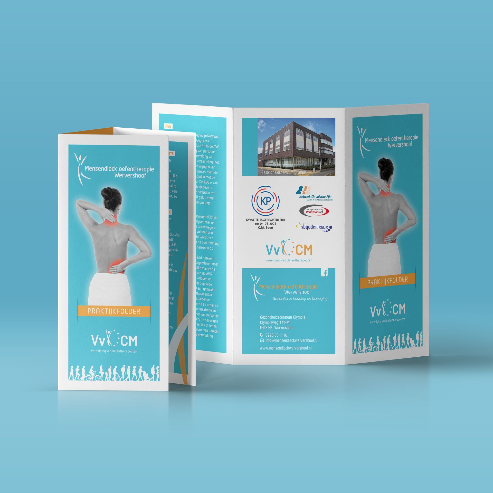 Trifold flyer Mensendieck Wervershoof by reclamestudio Morant