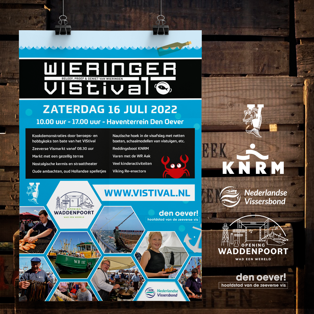 A5 flyer Vistival Den Over, dubbelzijdig, 2-talig by reclamestudio Morant