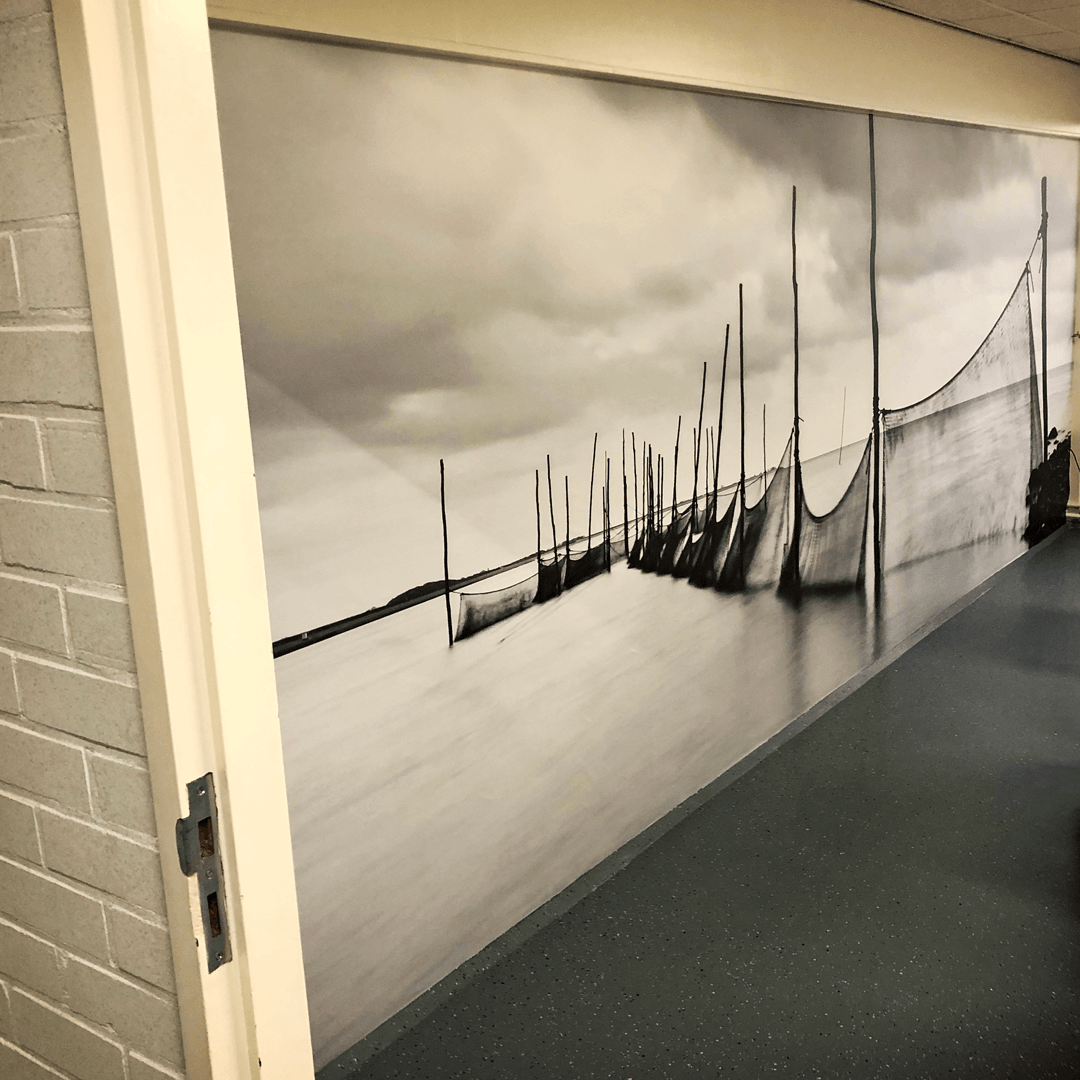 Fotobehang 6x2 meter, kantine CIV Den Oever by reclamestudio Morant