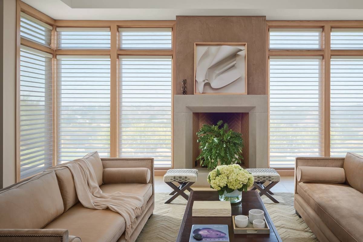 Hunter Douglas PowerView® Automation in a living room near Atlantic Beach, North Carolina (NC)