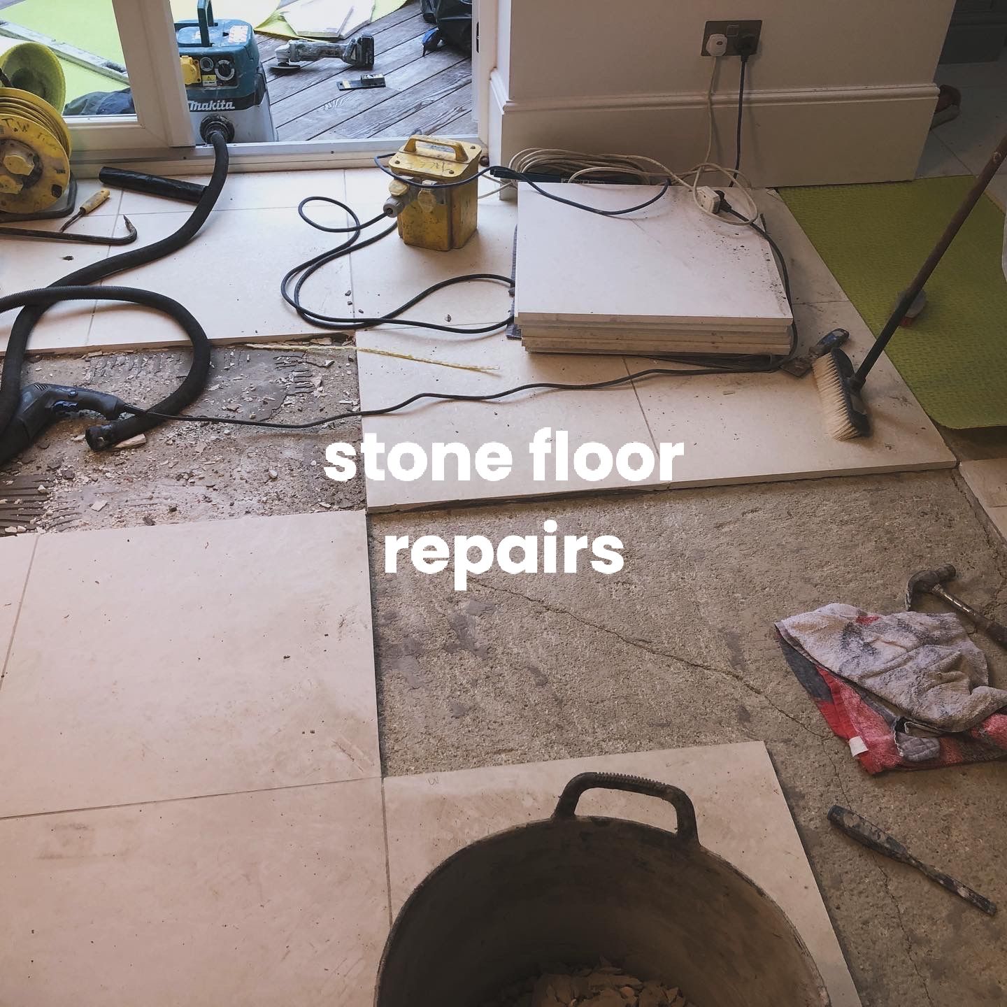 a floor being repaired