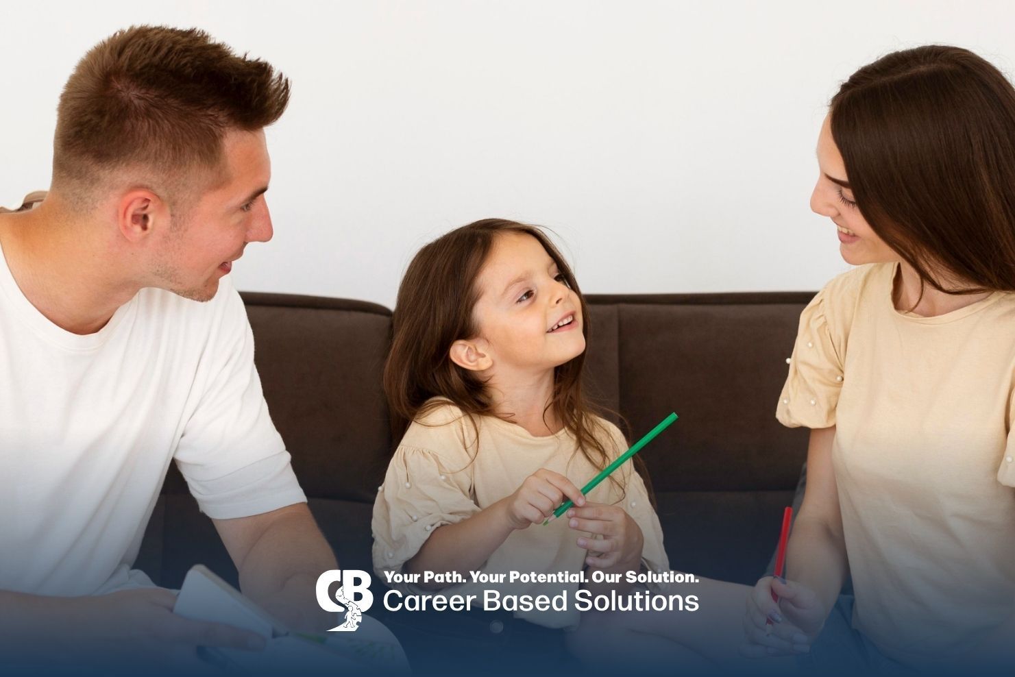 Therapists supporting autistic kid at home with educational activities & preparing for a transition
