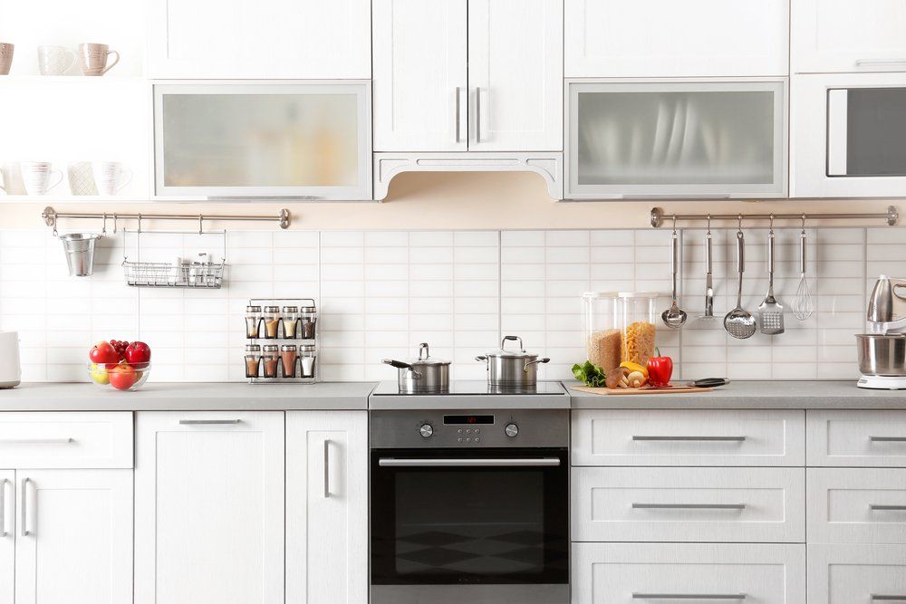 white kitchen concept with oven