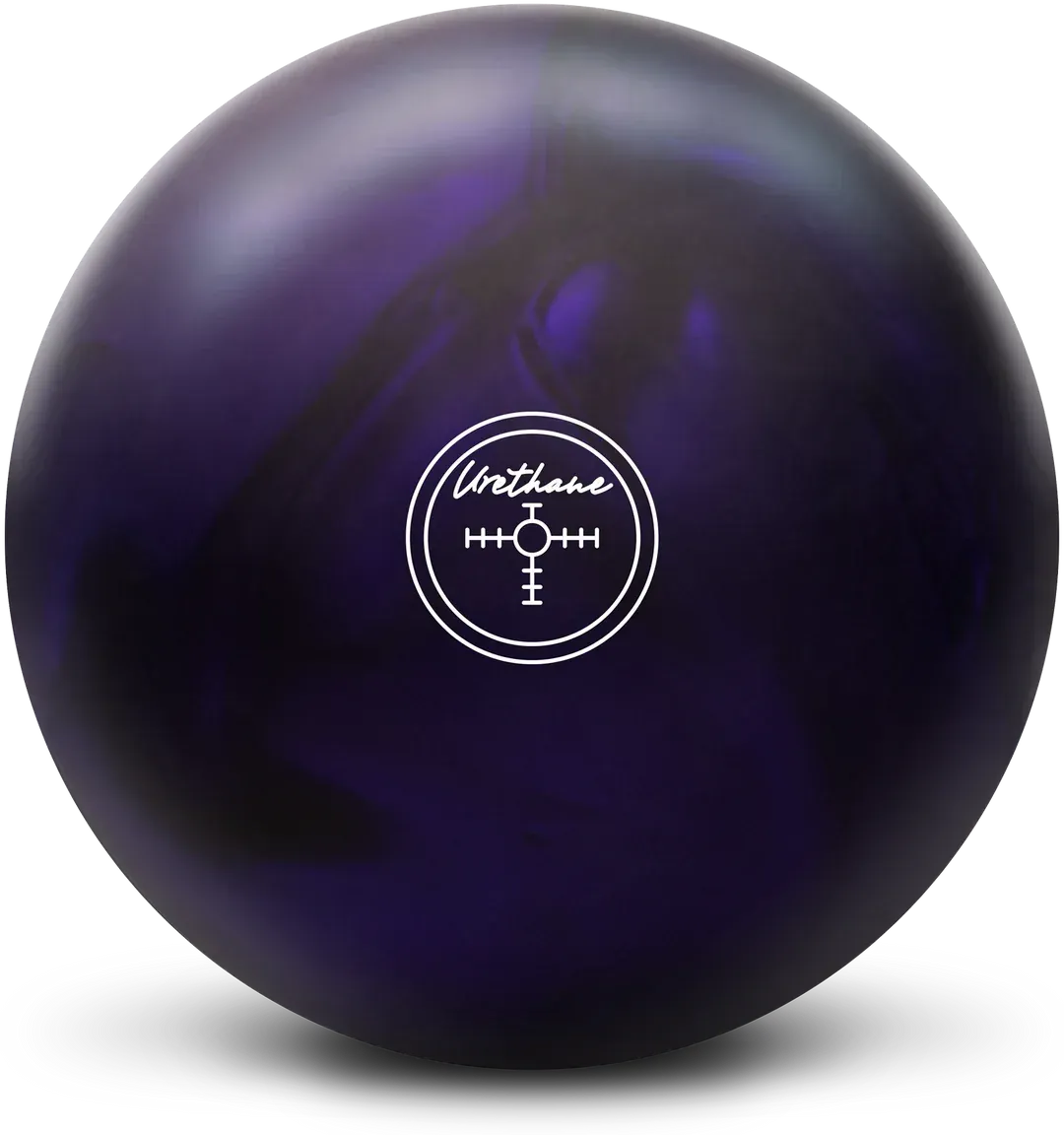 Black exercise ball with a small circular logo on a white background