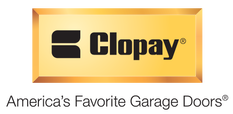 Clopay logo with gold banner and tagline “America’s Favorite Garage Doors”