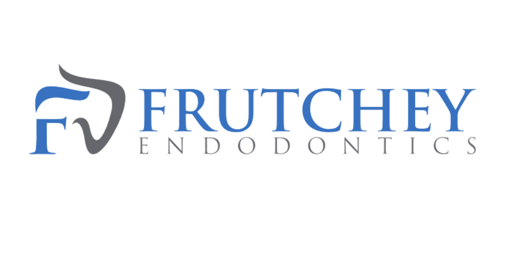 The logo for fruitchey endodontics is blue and white.