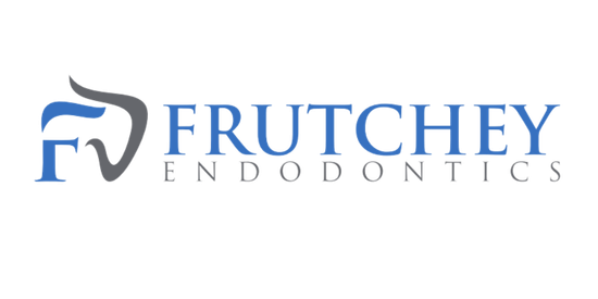 The logo for fruitchey endodontics is blue and white.