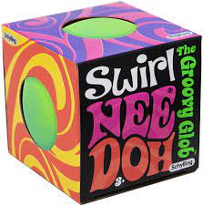A box of swirl the groovy globe nee doh.