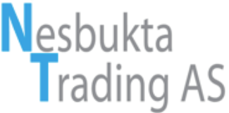 Nesbukta Trading AS logo in blue and gray text with large blue N and T
