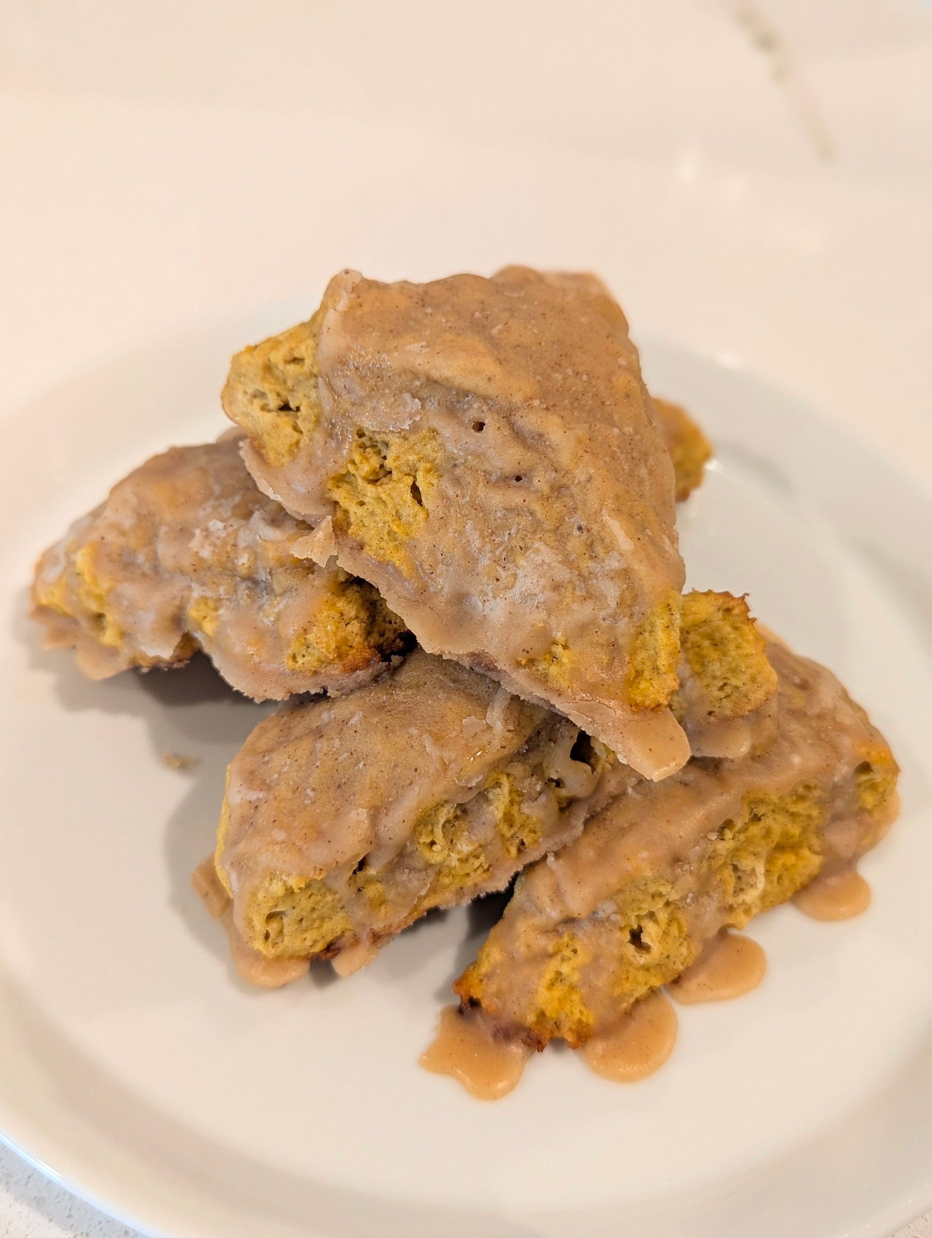 Pumpkin Scones with Maple Spice Glaze