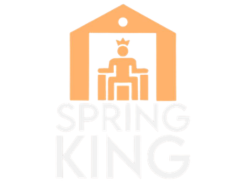 Orange Spring King logo with a stylized person and house above the text.