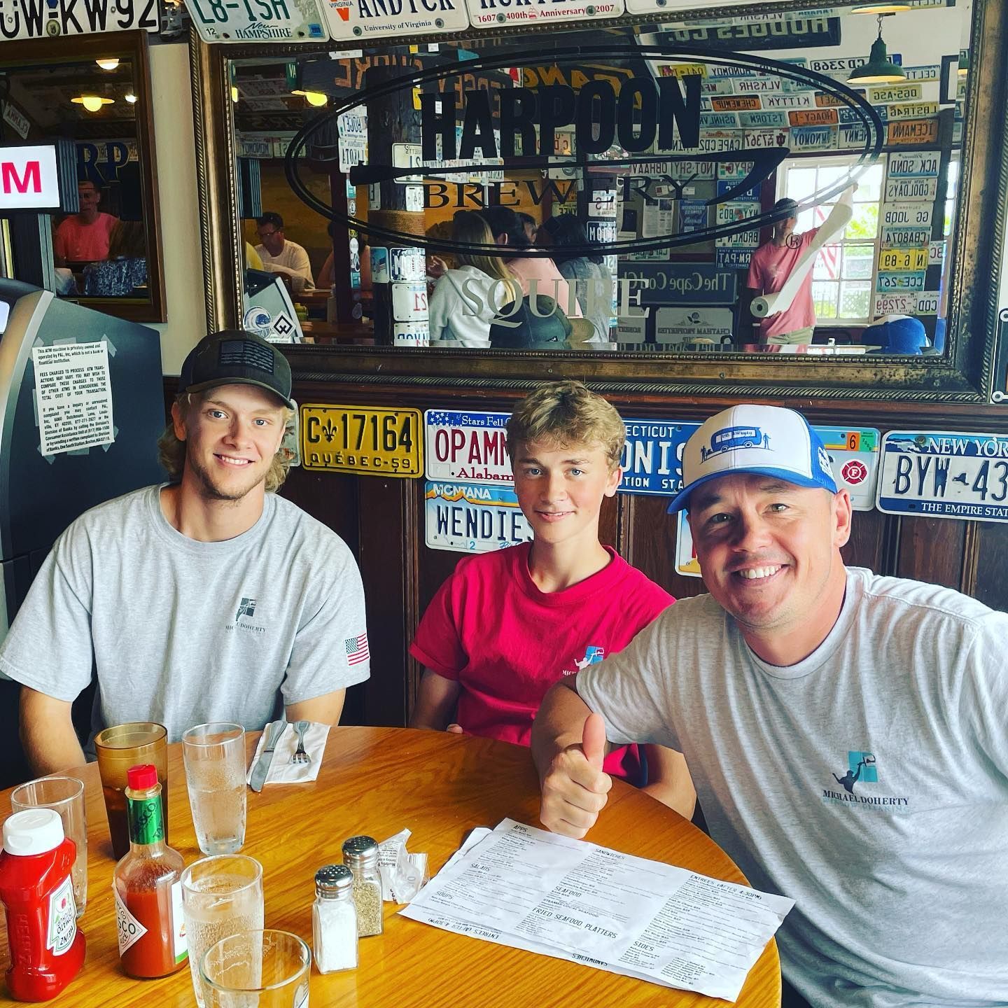 Michael Doherty Window Cleaning team enjoying lunch after window cleaning services in Cape Cod
