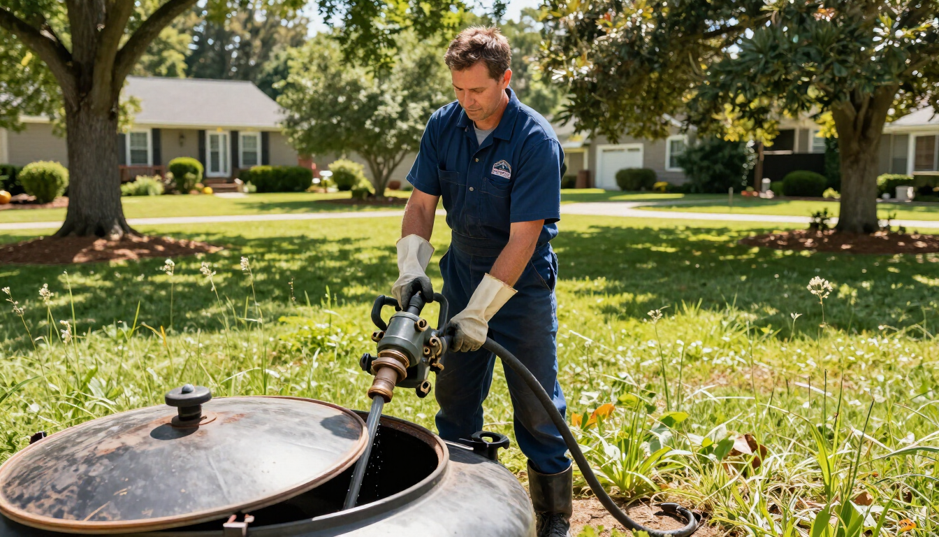 Professional septic technician in Hall County