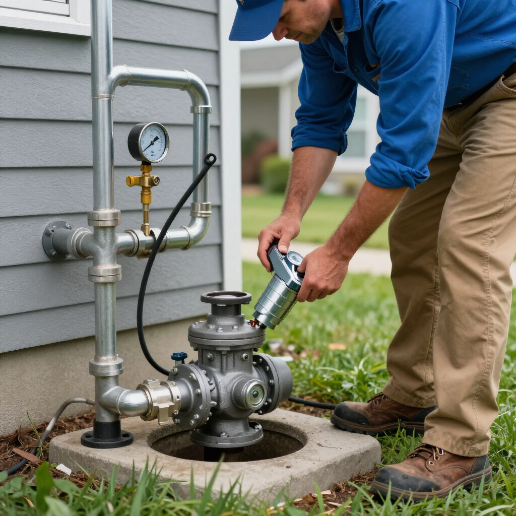 septic pump services from gainesville plumbing in gainesville ga with plumber working on well pump