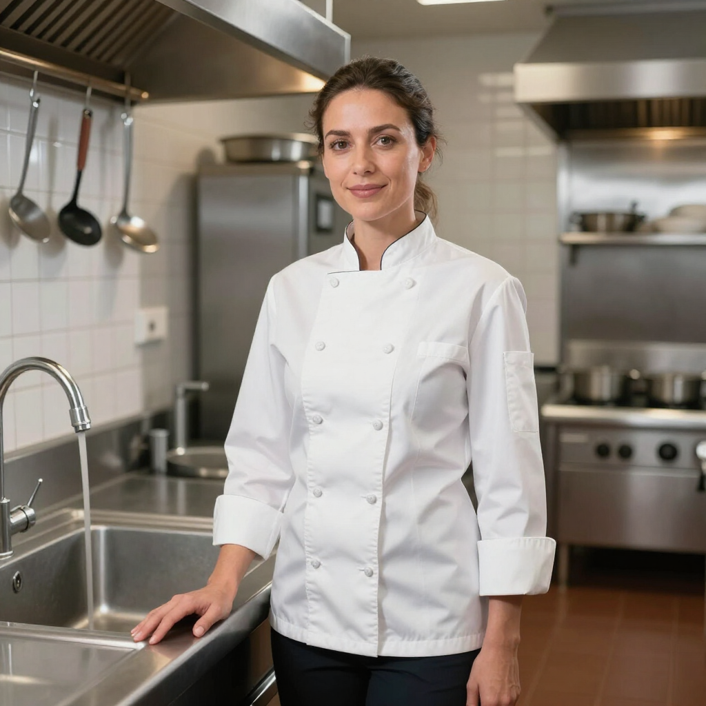 plumbing services offered to a female chef in a commercial kitchen in need of a plumber