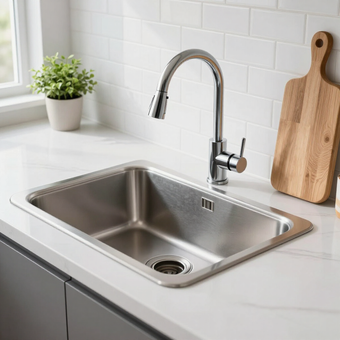 kitchen sink repaired by gainesville plumbing in a customers house in flowery branch ga