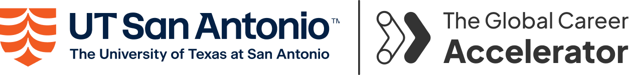 UT San Antonio and The Global Career Accelerator logos