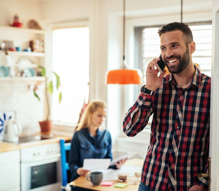 Man Calling for Lawn Maintenance