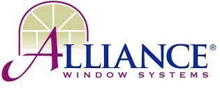 A logo for alliance window systems with a picture of a window.