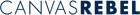 CanvasRebel logo in blue and white text on a transparent background