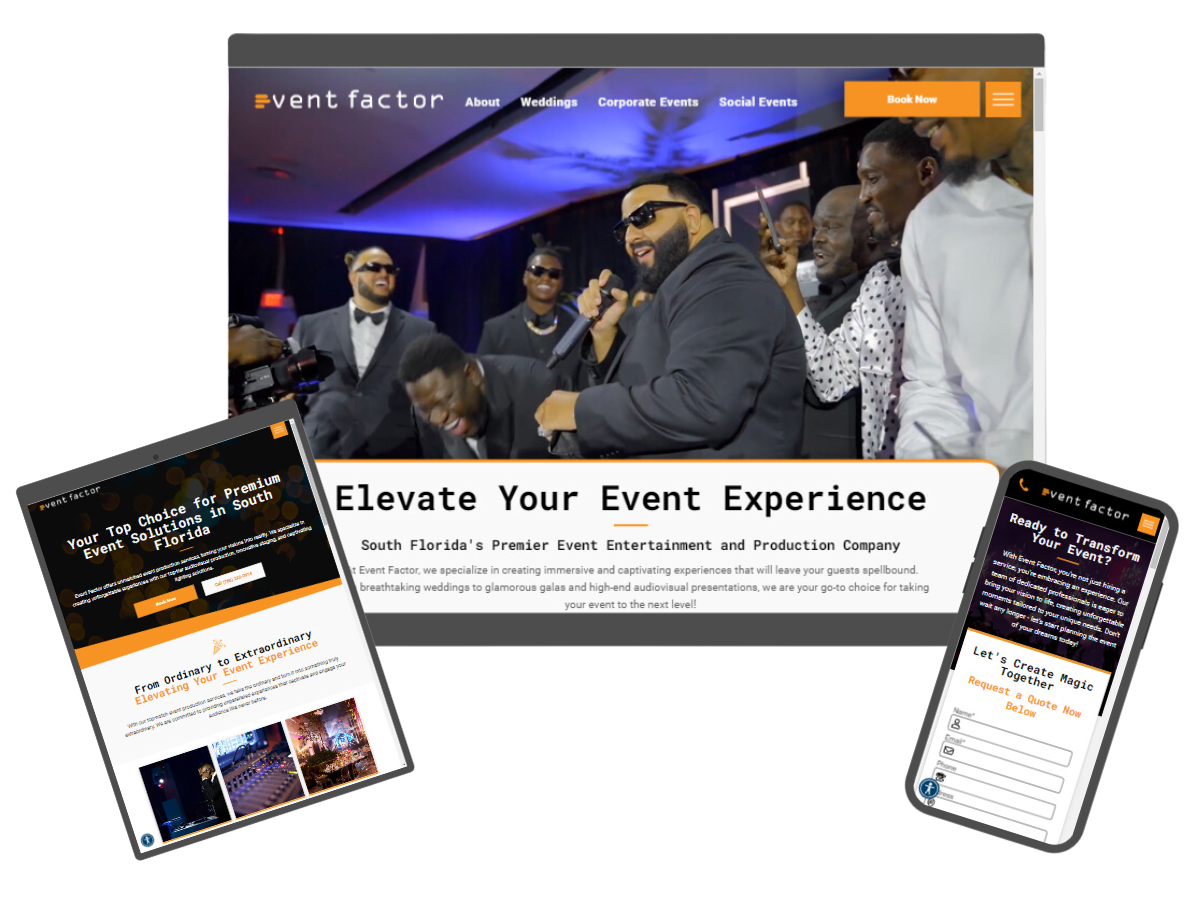 The Business Theory Event Production Website Design