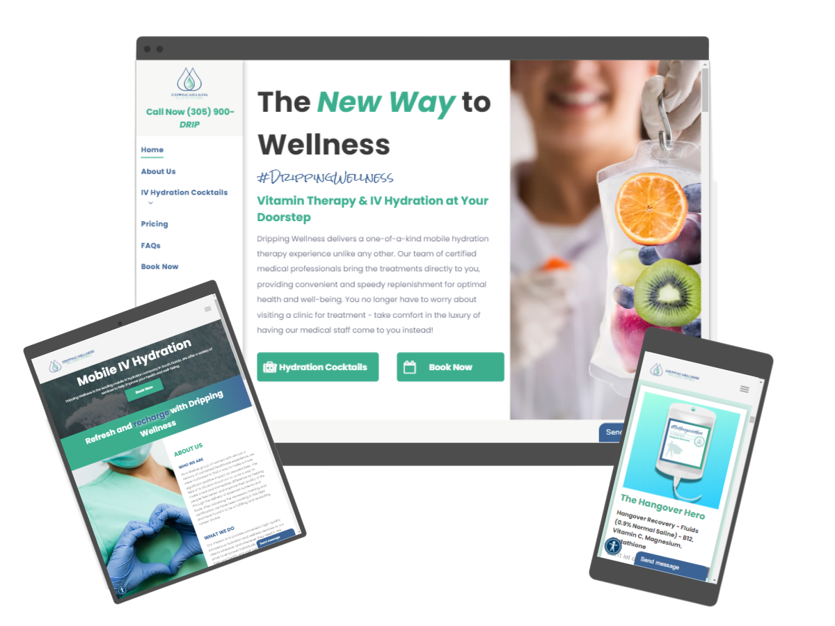 The Business Theory IV Hydration Website Design