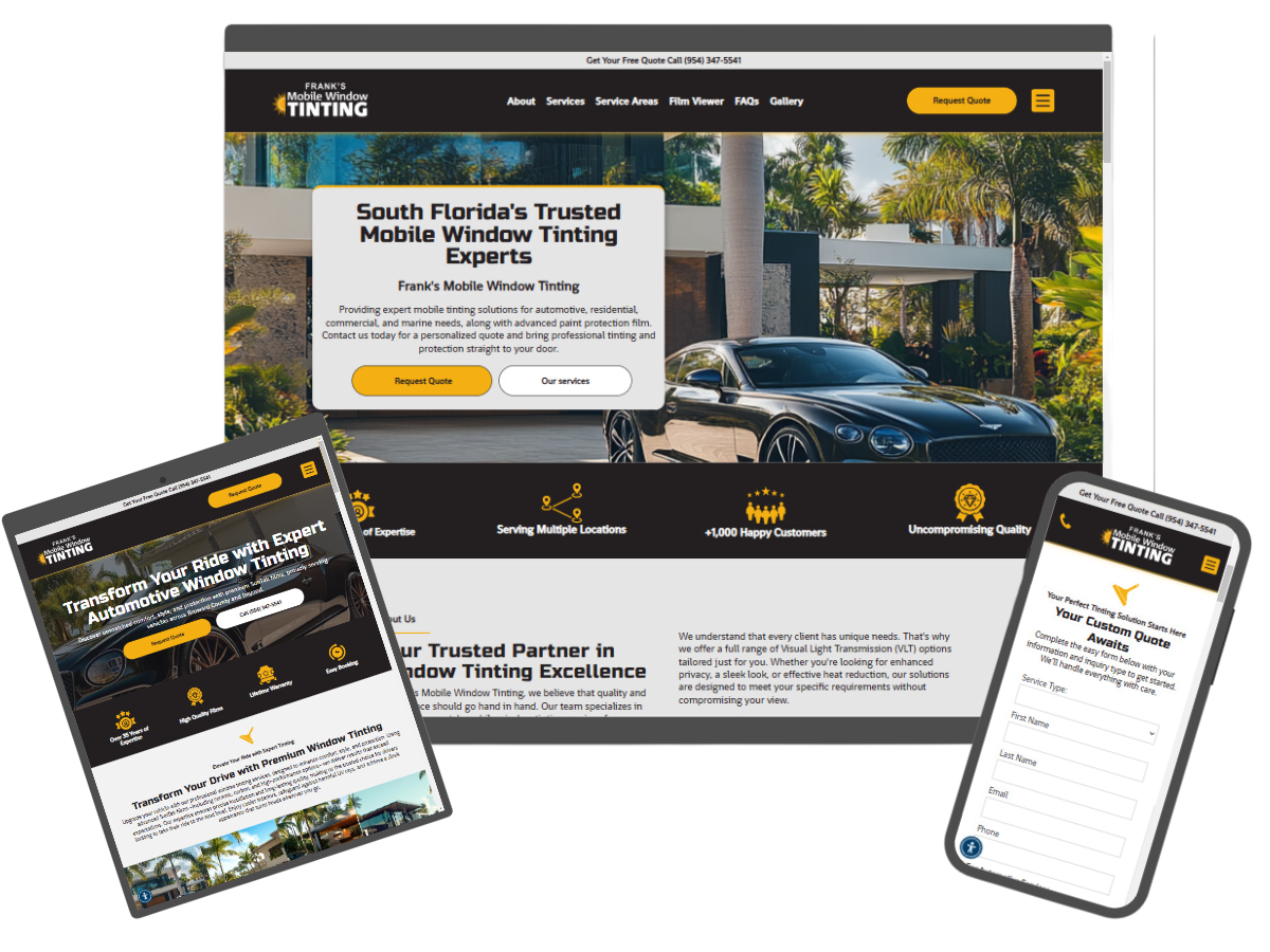 Website Design for Frank's Mobile Window Tinting