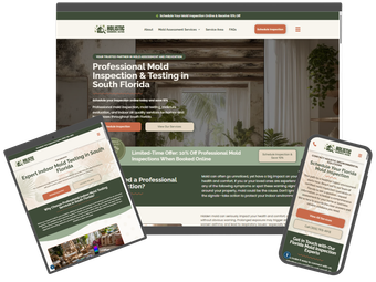 Responsive mold inspection and testing website design