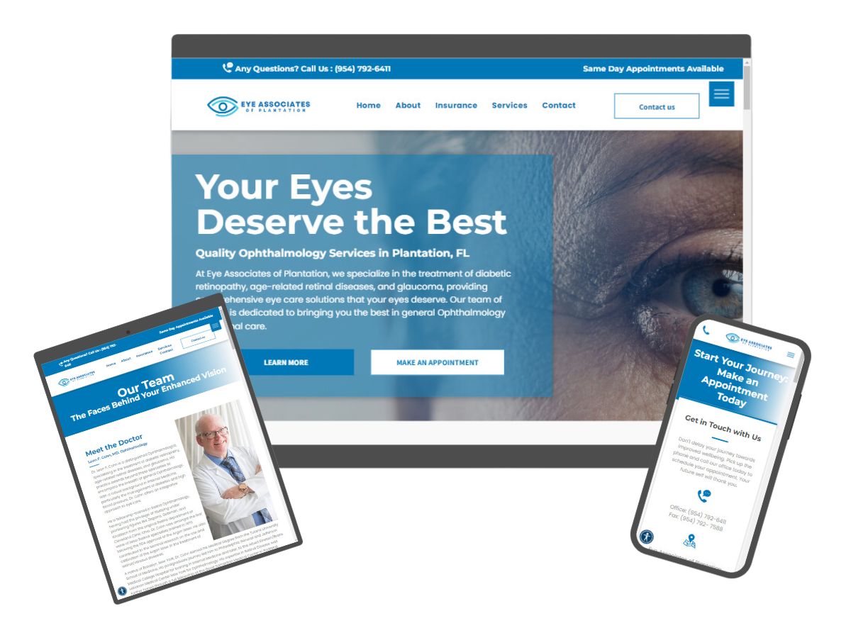 The Business Theory Ophthalmologist Website Design