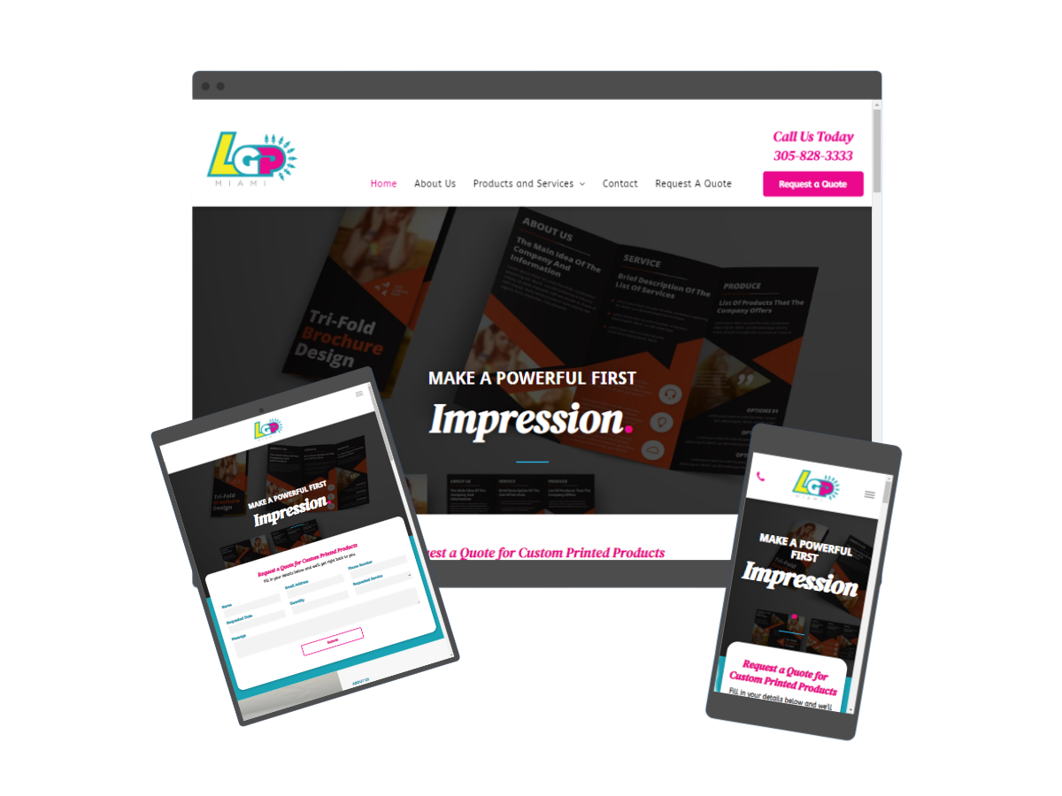 The Business Theory Print Shop Website Design