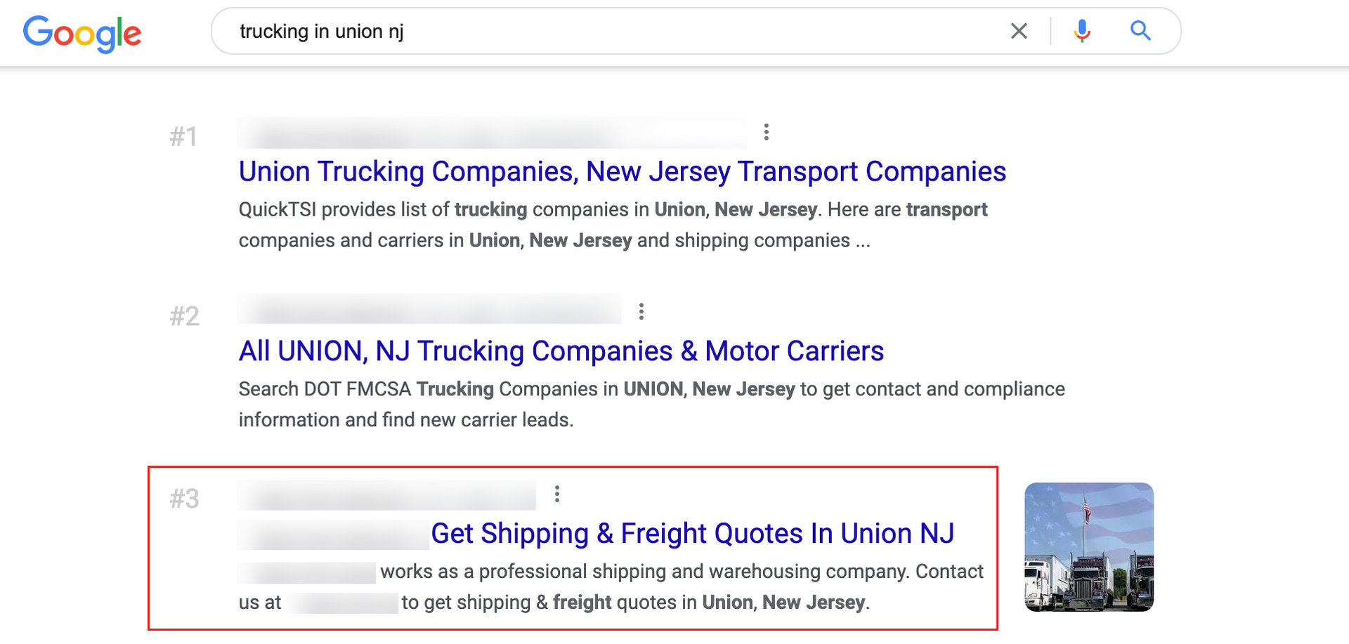 Warehousing and Transportation Company SEO