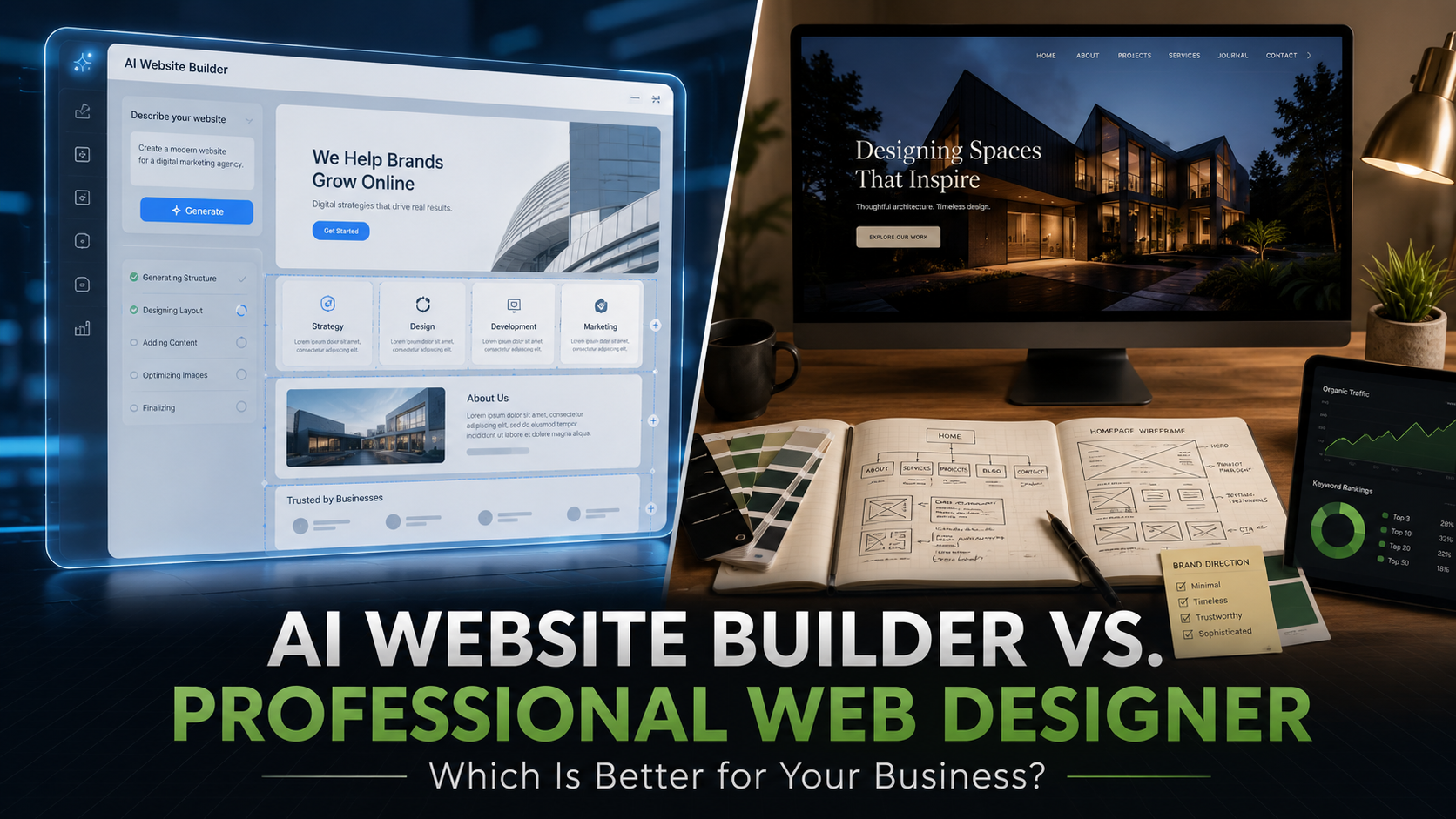 AI website builder vs professional web designer