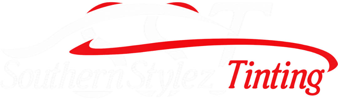 SouthernStylez Tinting logo in white and red with stylized car silhouette