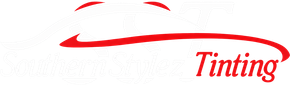 SouthernStylez Tinting logo in white and red with stylized car silhouette
