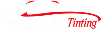 SouthernStylez Tinting logo in white and red with stylized car silhouette
