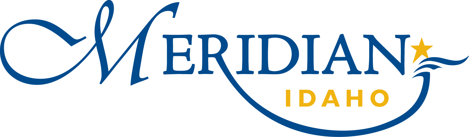Meridian, Idaho logo: blue script