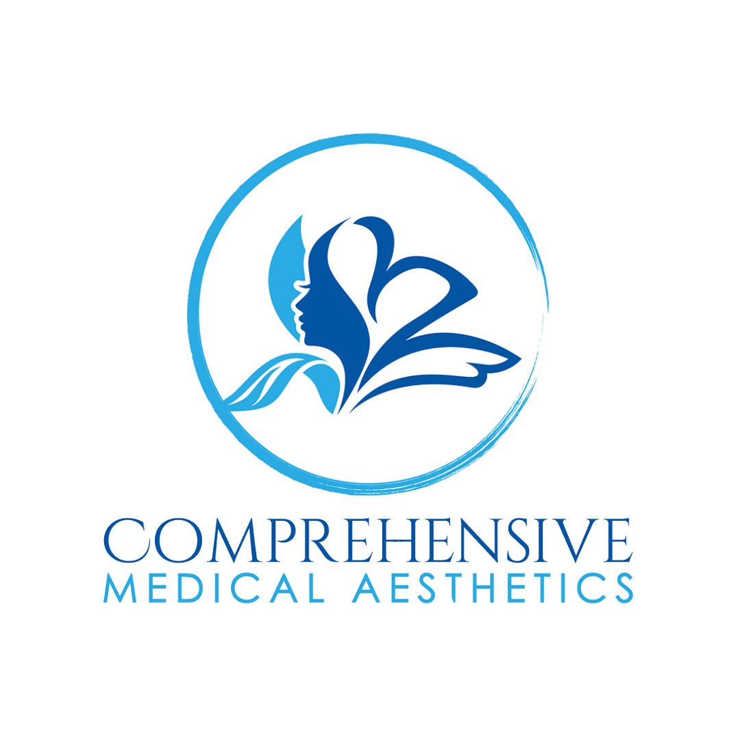 Logo: blue floral design with a face silhouette inside a blue circle, with text