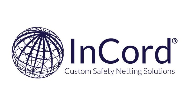 Logo for InCord, a safety netting company. Features a dark blue globe and the name in dark blue text.