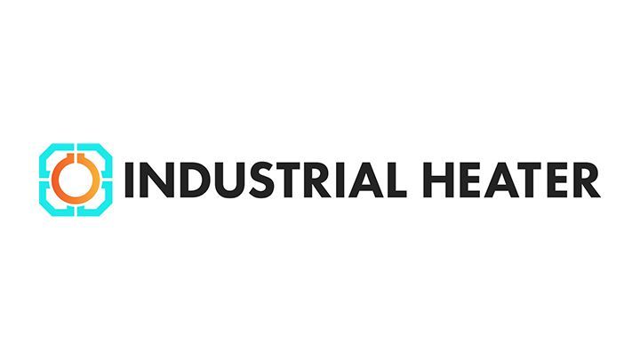 Logo for Industrial Heater with an abstract teal and orange design next to black text.