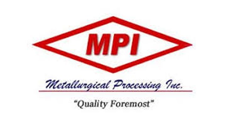 Logo of Metallurgical Processing Inc.: Red diamond with