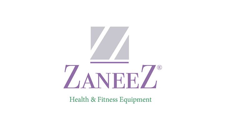 Logo for Zaneez Health & Fitness Equipment: a purple wordmark with a stylized 