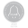 The bell seal for workplace mental health is silver for the year 2023.