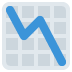 Blue zigzag downward line chart icon on a light gray grid background