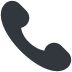 Black phone handset icon on a white background