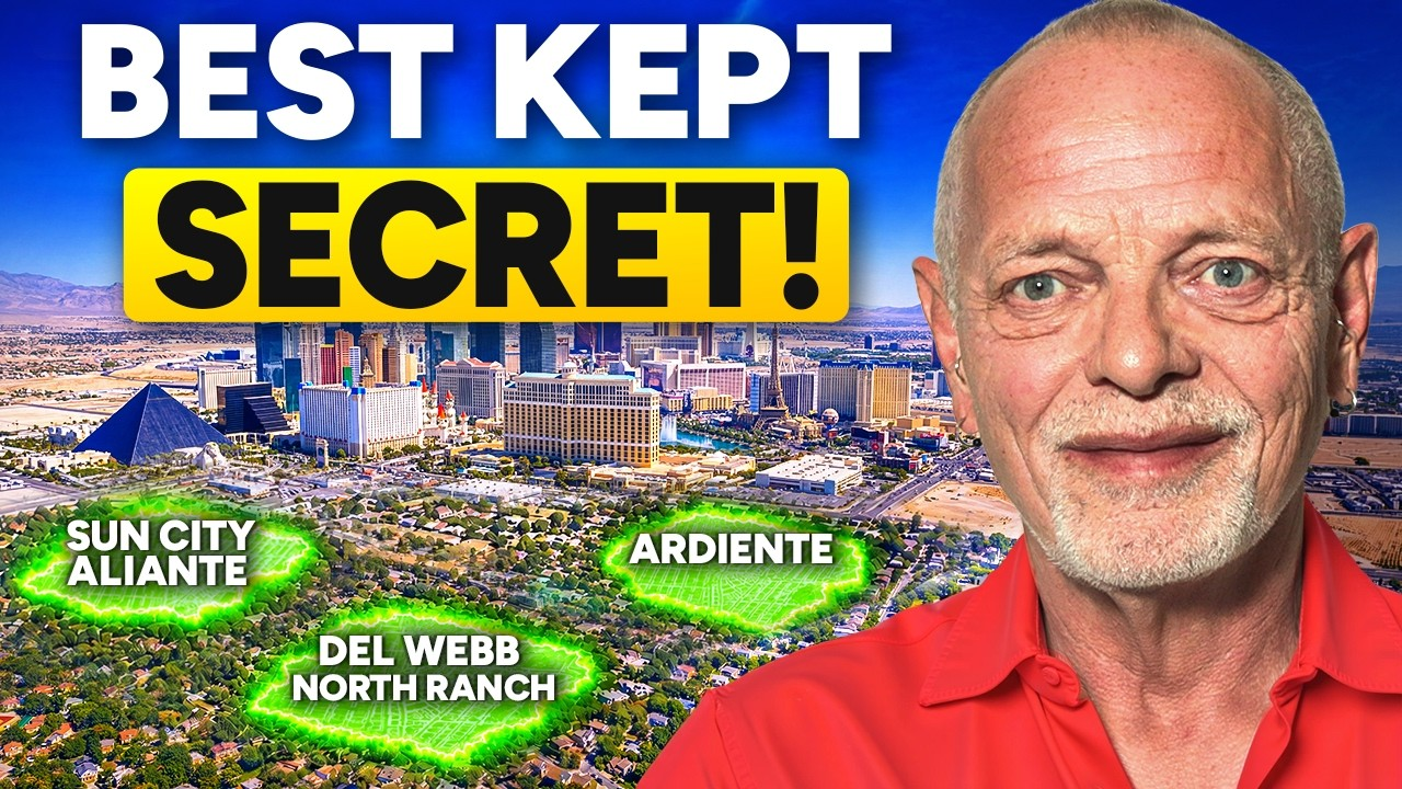 “BEST KEPT SECRET!” over aerial land labels and a smiling bald man in a red shirt on the right.