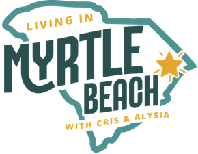 A logo for living in myrtle beach south carolina