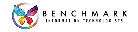 A colorful logo for benchmark information technologists