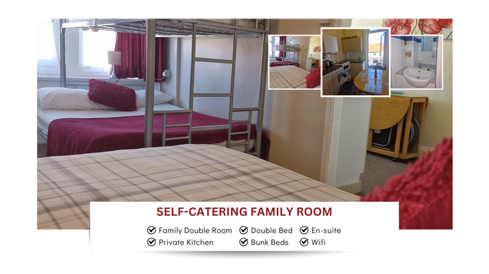 A picture of a self catering family room with bunk beds